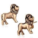 IP Rose Gold(Ion Plating) Stainless Steel Earrings with Epoxy  in Jet