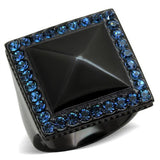 IP Black(Ion Plating) Stainless Steel Ring with Top Grade Crystal  in Montana