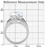 High polished (no plating) Stainless Steel Ring with AAA Grade CZ  in Clear