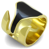 IP Gold(Ion Plating) Stainless Steel Ring with Epoxy  in Jet