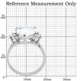 High polished (no plating) Stainless Steel Ring with AAA Grade CZ  in Clear