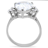 High polished (no plating) Stainless Steel Ring with AAA Grade CZ  in Clear