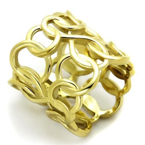 IP Gold(Ion Plating) Stainless Steel Ring with No Stone