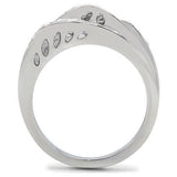 High polished (no plating) Stainless Steel Ring with Top Grade Crystal  in Clear
