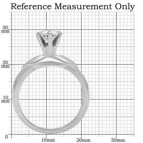 High polished (no plating) Stainless Steel Ring with AAA Grade CZ  in Clear