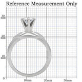 High polished (no plating) Stainless Steel Ring with AAA Grade CZ  in Clear