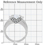 High polished (no plating) Stainless Steel Ring with AAA Grade CZ  in Clear