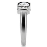 High polished (no plating) Stainless Steel Ring with AAA Grade CZ  in Clear
