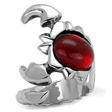 High polished (no plating) Stainless Steel Ring with Synthetic Synthetic Glass in Siam