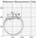 High polished (no plating) Stainless Steel Ring with AAA Grade CZ  in Clear