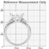 High polished (no plating) Stainless Steel Ring with AAA Grade CZ  in Clear