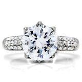 High polished (no plating) Stainless Steel Ring with AAA Grade CZ  in Clear