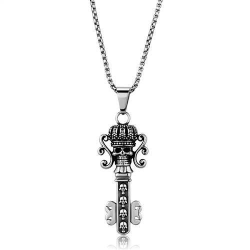 High polished (no plating) Stainless Steel Necklace with No Stone