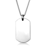 High polished (no plating) Stainless Steel Necklace with No Stone