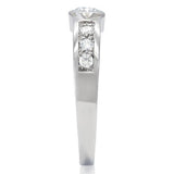 High polished (no plating) Stainless Steel Ring with AAA Grade CZ  in Clear