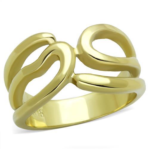 IP Gold(Ion Plating) Stainless Steel Ring with No Stone
