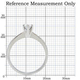 High polished (no plating) Stainless Steel Ring with AAA Grade CZ  in Clear