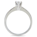 High polished (no plating) Stainless Steel Ring with AAA Grade CZ  in Clear