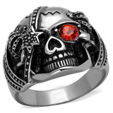 High polished (no plating) Stainless Steel Ring with Top Grade Crystal  in Orange
