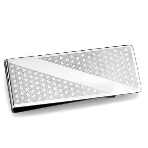 High polished (no plating) Stainless Steel Money clip with No Stone