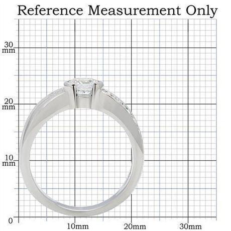 High polished (no plating) Stainless Steel Ring with AAA Grade CZ  in Clear