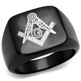 IP Black(Ion Plating) Stainless Steel Ring with No Stone