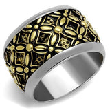 Two-Tone IP Gold (Ion Plating) Stainless Steel Ring with Epoxy  in Jet