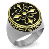 Two-Tone IP Gold (Ion Plating) Stainless Steel Ring with Epoxy  in Jet