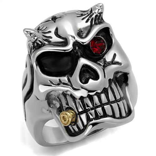 Two-Tone IP Gold (Ion Plating) Stainless Steel Ring with Top Grade Crystal  in Siam
