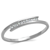 High polished (no plating) Stainless Steel Bangle with Top Grade Crystal  in Clear