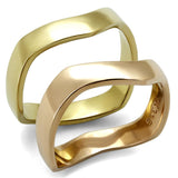 IP Gold & IP Rose Gold (Ion Plating) Stainless Steel Ring with No Stone