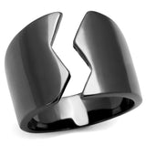 IP Light Black  (IP Gun) Stainless Steel Ring with No Stone