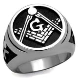 High polished (no plating) Stainless Steel Ring with Epoxy  in Jet