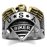 Two-Tone IP Gold (Ion Plating) Stainless Steel Ring with Epoxy  in Jet