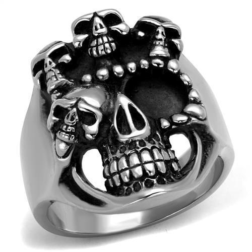 High polished (no plating) Stainless Steel Ring with Epoxy  in Jet