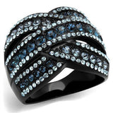 IP Black(Ion Plating) Stainless Steel Ring with Top Grade Crystal  in Montana