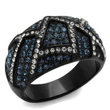 IP Black(Ion Plating) Stainless Steel Ring with Top Grade Crystal  in Montana