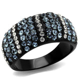 IP Black(Ion Plating) Stainless Steel Ring with Top Grade Crystal  in Montana