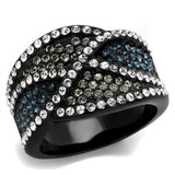 IP Black(Ion Plating) Stainless Steel Ring with Top Grade Crystal  in Montana