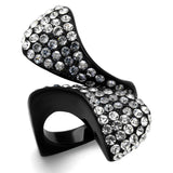 IP Black(Ion Plating) Stainless Steel Ring with Top Grade Crystal  in Montana