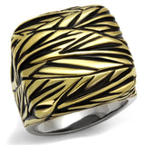 Two-Tone IP Gold (Ion Plating) Stainless Steel Ring with Epoxy  in Jet