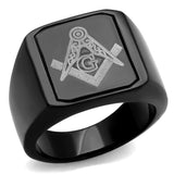 IP Black(Ion Plating) Stainless Steel Ring with No Stone