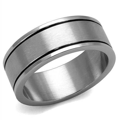 High polished (no plating) Stainless Steel Ring with Epoxy  in Jet
