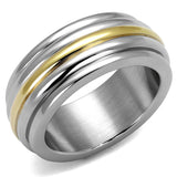 Two-Tone IP Gold (Ion Plating) Stainless Steel Ring with No Stone