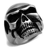 Antique Silver Stainless Steel Ring with Epoxy  in Jet