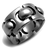 Antique Silver Stainless Steel Ring with Epoxy  in Jet