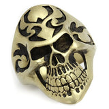 IP Antique Copper Stainless Steel Ring with Epoxy  in Jet