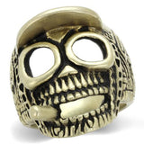 IP Antique Copper Stainless Steel Ring with Epoxy  in Jet