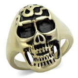 IP Antique Copper Stainless Steel Ring with Epoxy  in Jet