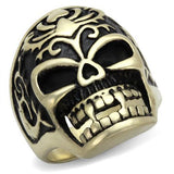 IP Antique Copper Stainless Steel Ring with Epoxy  in Jet